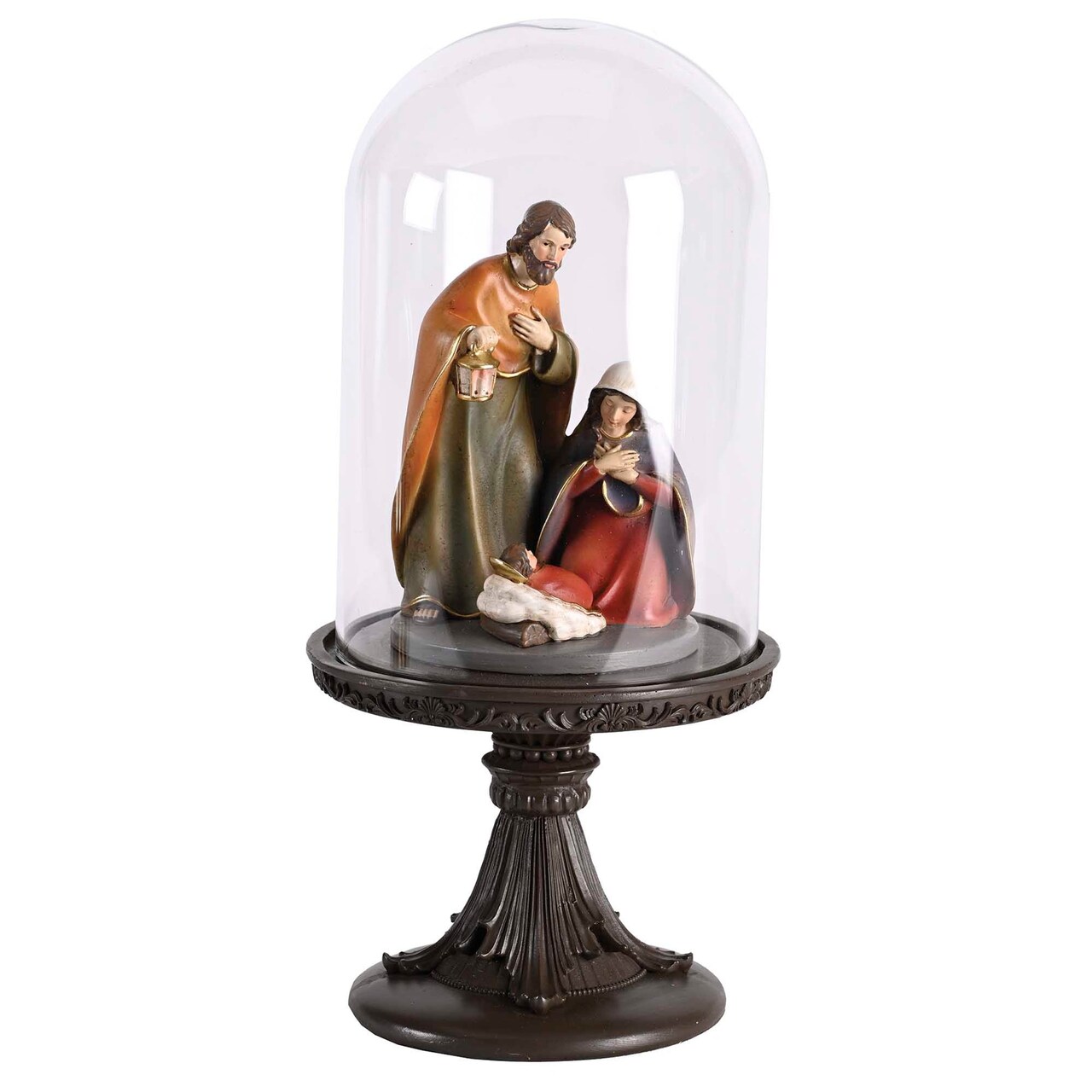 Edge Collection - 11.5" - Multicolor - Colorful Nativity Scene in Glass Dome - 1 Piece